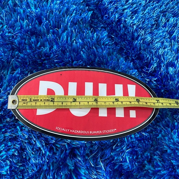 DUH Y2K Retro Bumper Sticker. 2000. Socially Hazardous. New! - Picture 3 of 4